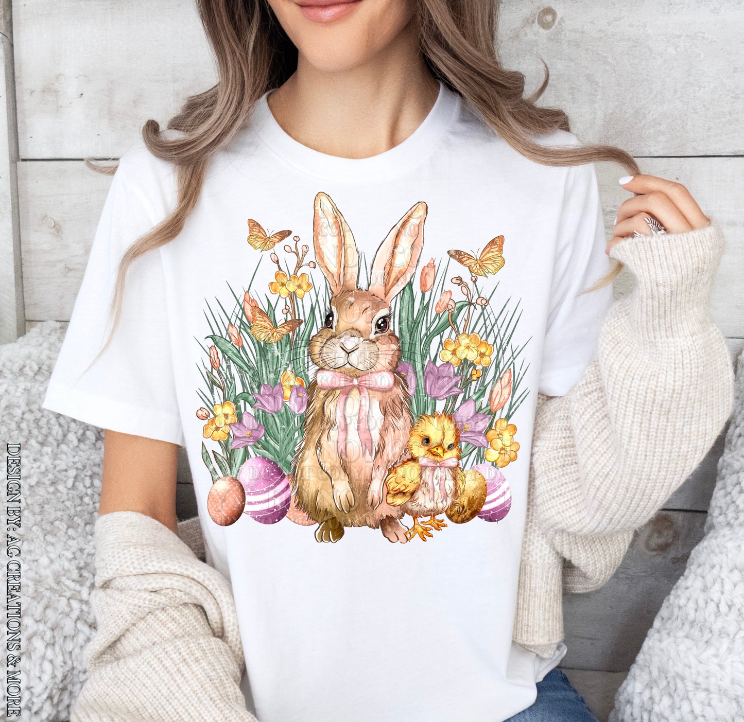 DTF Transfer Easter Bunny Spring / With Sleeve Prints offered