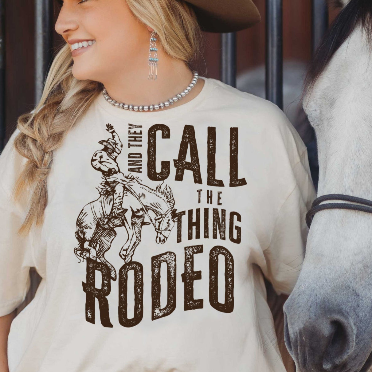 DTF Transfer And They Call the Thing Rodeo – Vintage Cowboy Riding Graphic