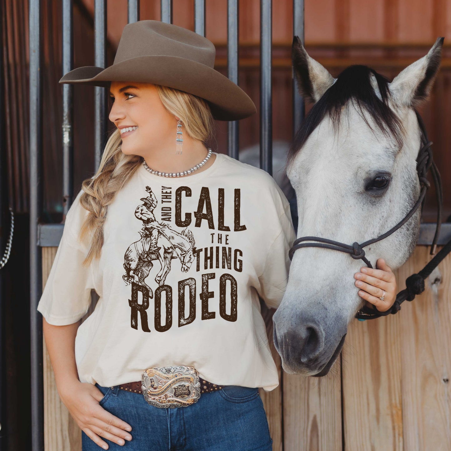 DTF Transfer And They Call the Thing Rodeo – Vintage Cowboy Riding Graphic
