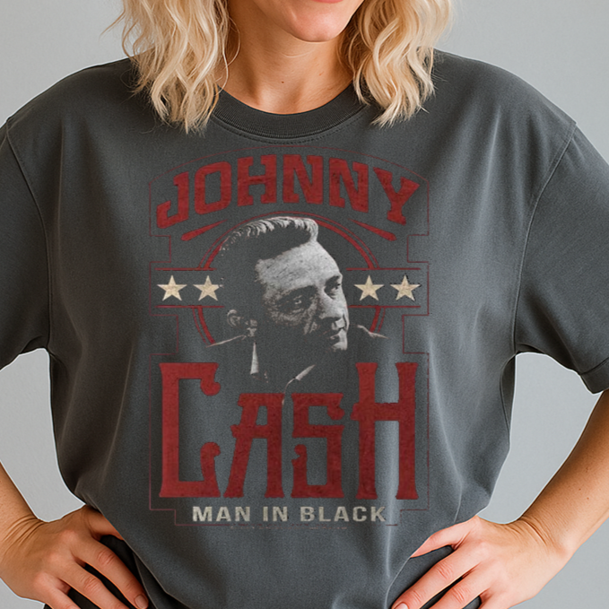 DTF Transfer Johnny Cash – Man in Black Vintage Western Music Graphic