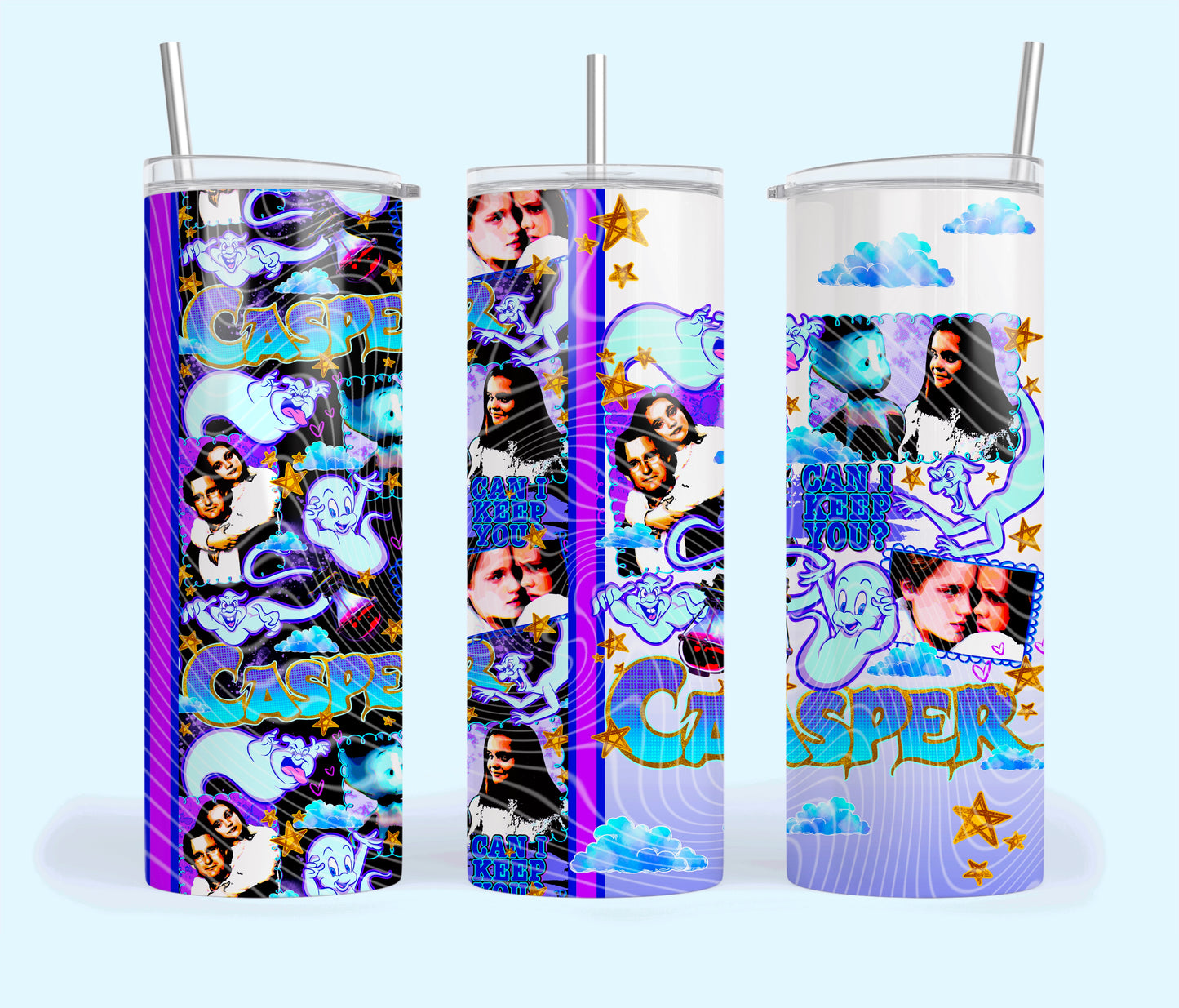 UV DTF Cup Wrap – Casper Can’t Keep You Retro Ghost Design