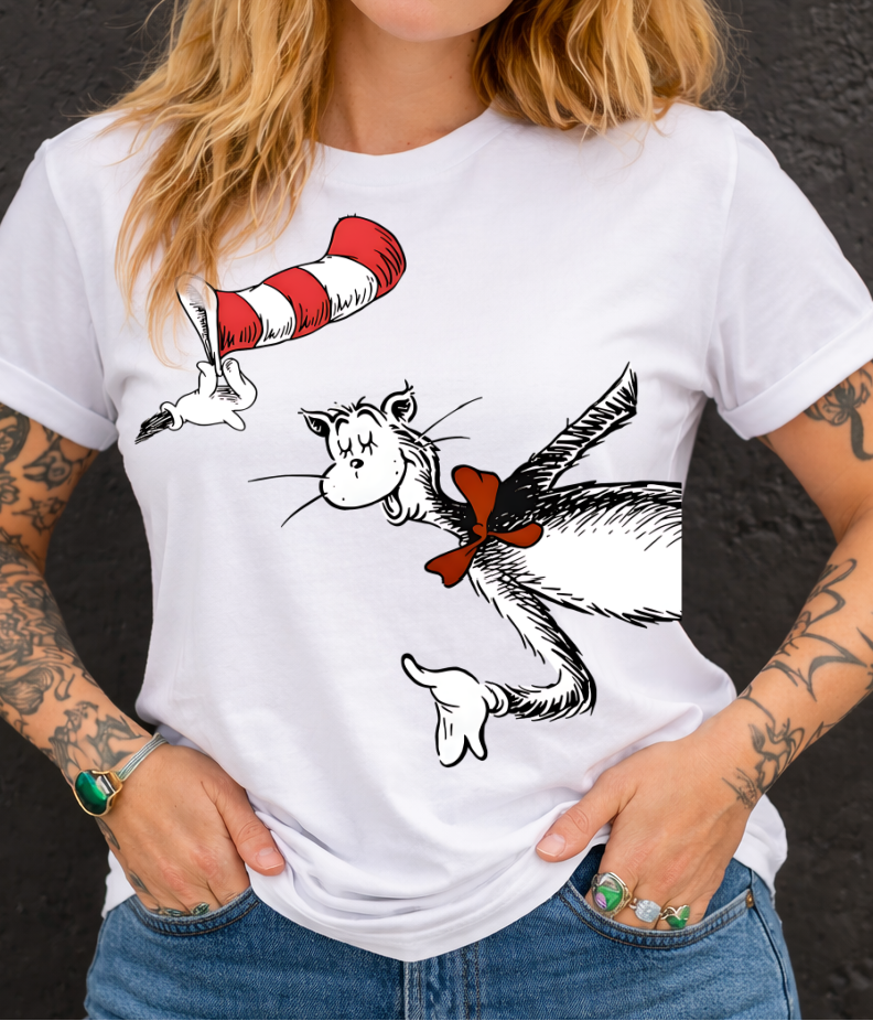 DTF Transfer Funny Cat in Bow Tie Illustration