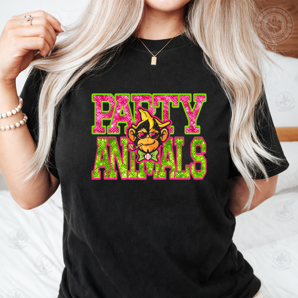 DTF Transfer Party Animals Neon Monkey Graphic