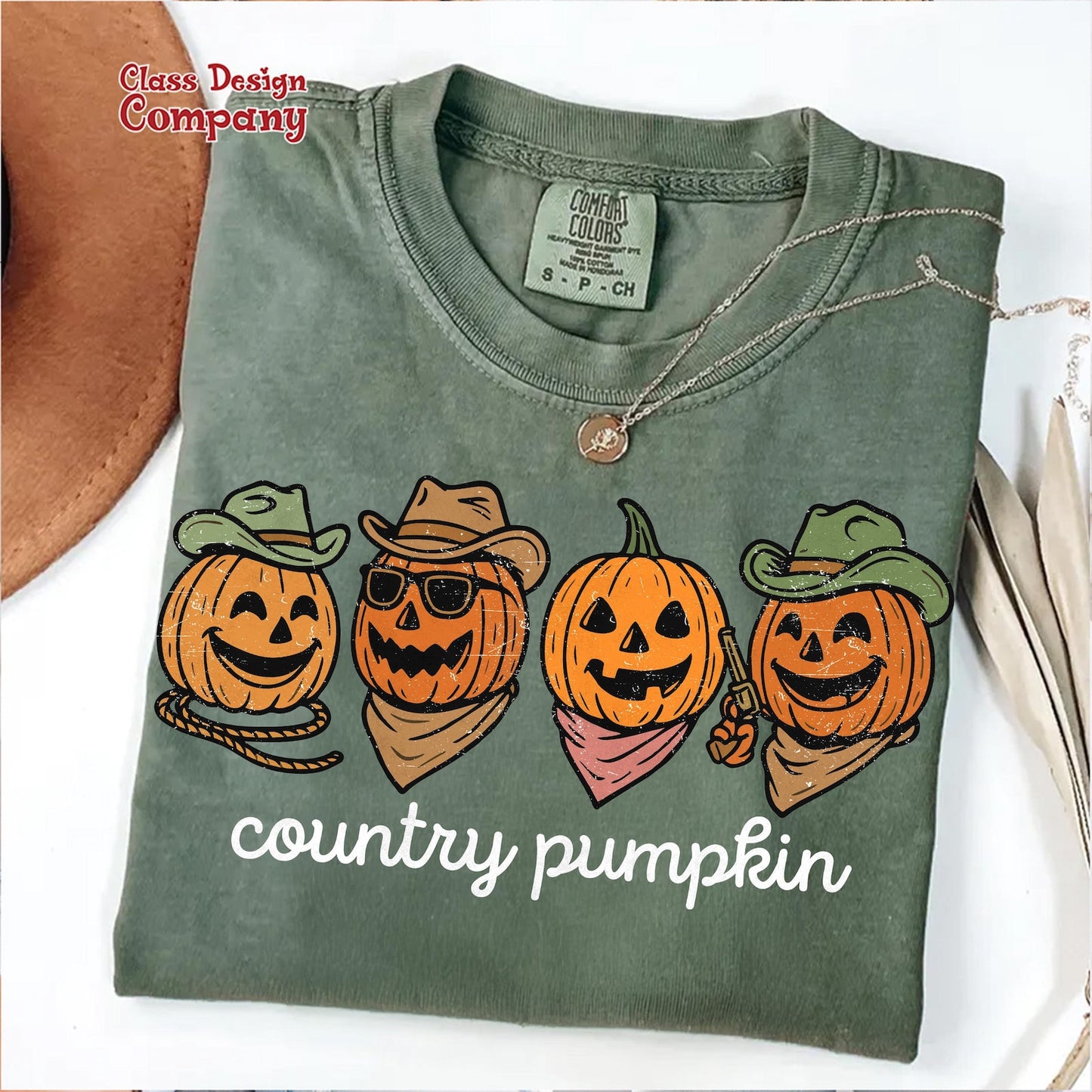 DTF Transfer Country Pumpkin Cowboy Jack O’Lanterns