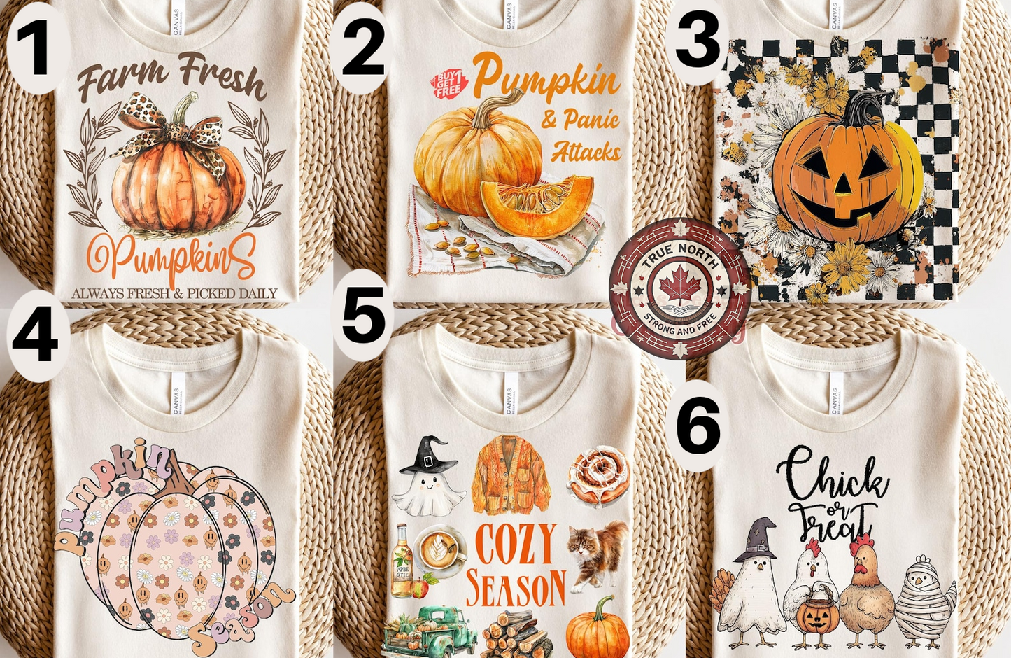 DTF Transfer Fall Collection – 6 Cozy Autumn & Halloween Shirt Designs
