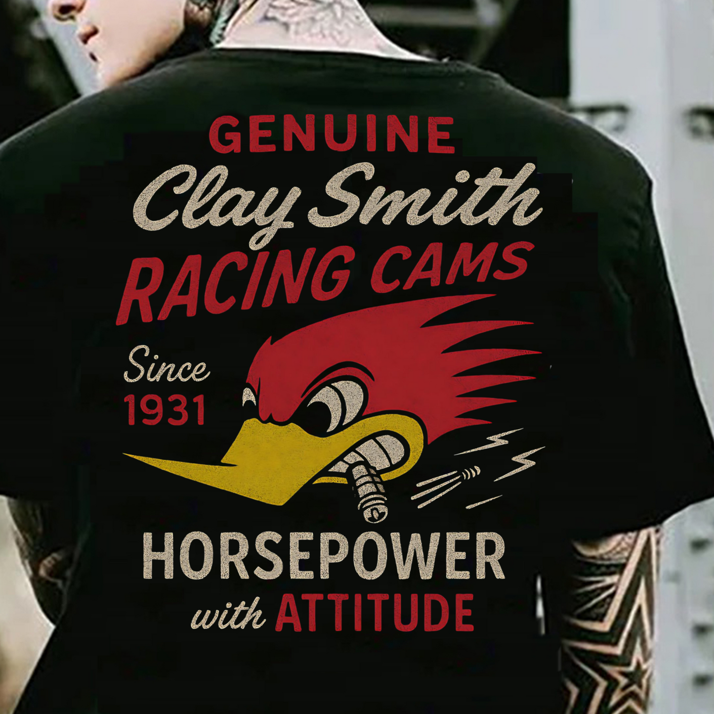 Clay Smith Racing Cams Tee – Genuine Horsepower with Attitude (Since 1931)