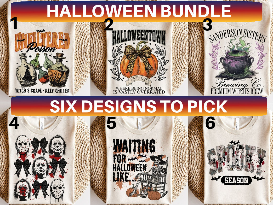 DTF Transfer Fall Halloween Six Design Bundle
