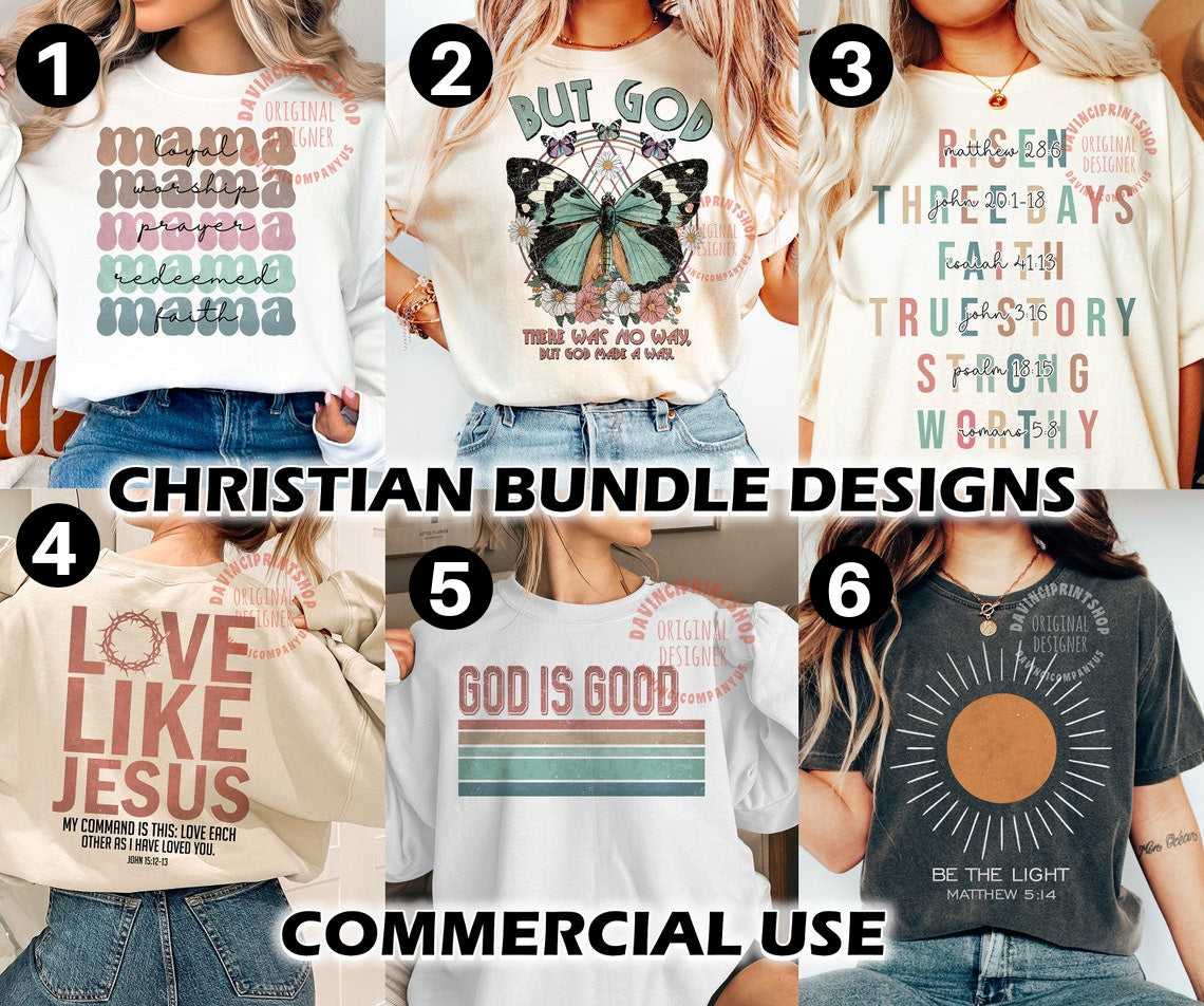 T-Shirt Or Sweatshirt Christian Bundle 6 Designs To Pick