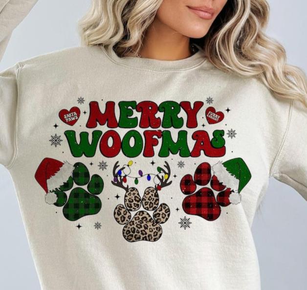 DTF Transfer Christmas Merry Woofmas Dogs