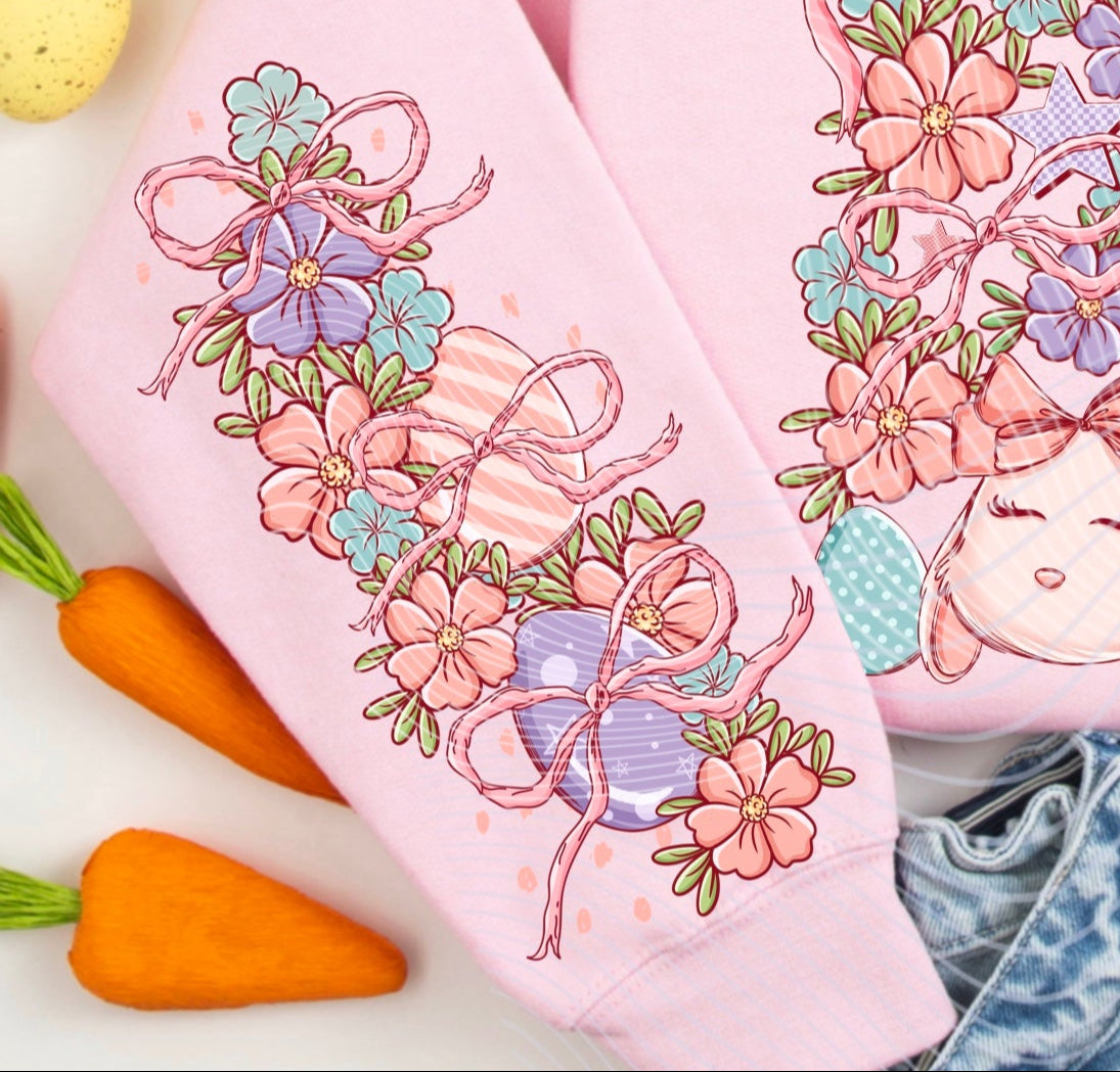 DTF Transfer Floral Easter Bunny โ Pastel Spring Design