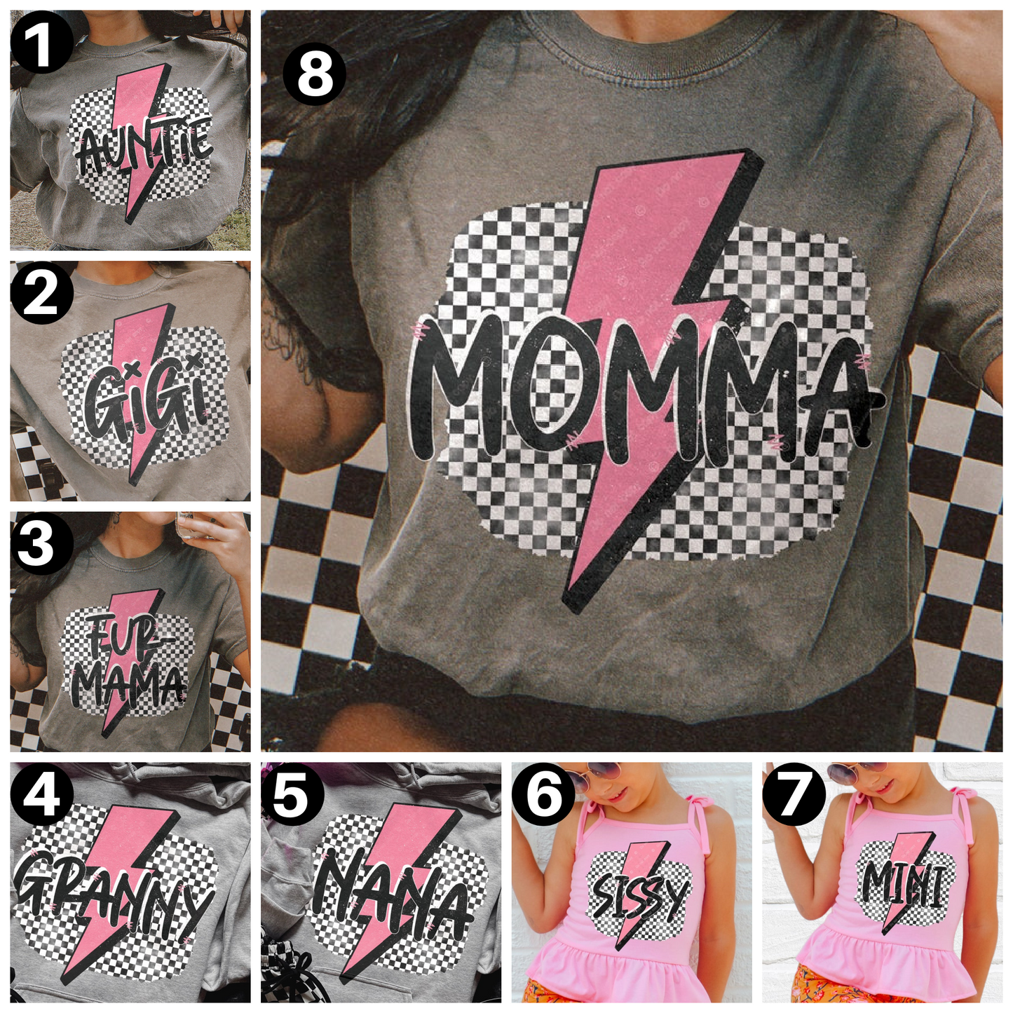 DTF Transfer Mama Auntie Gigi & More