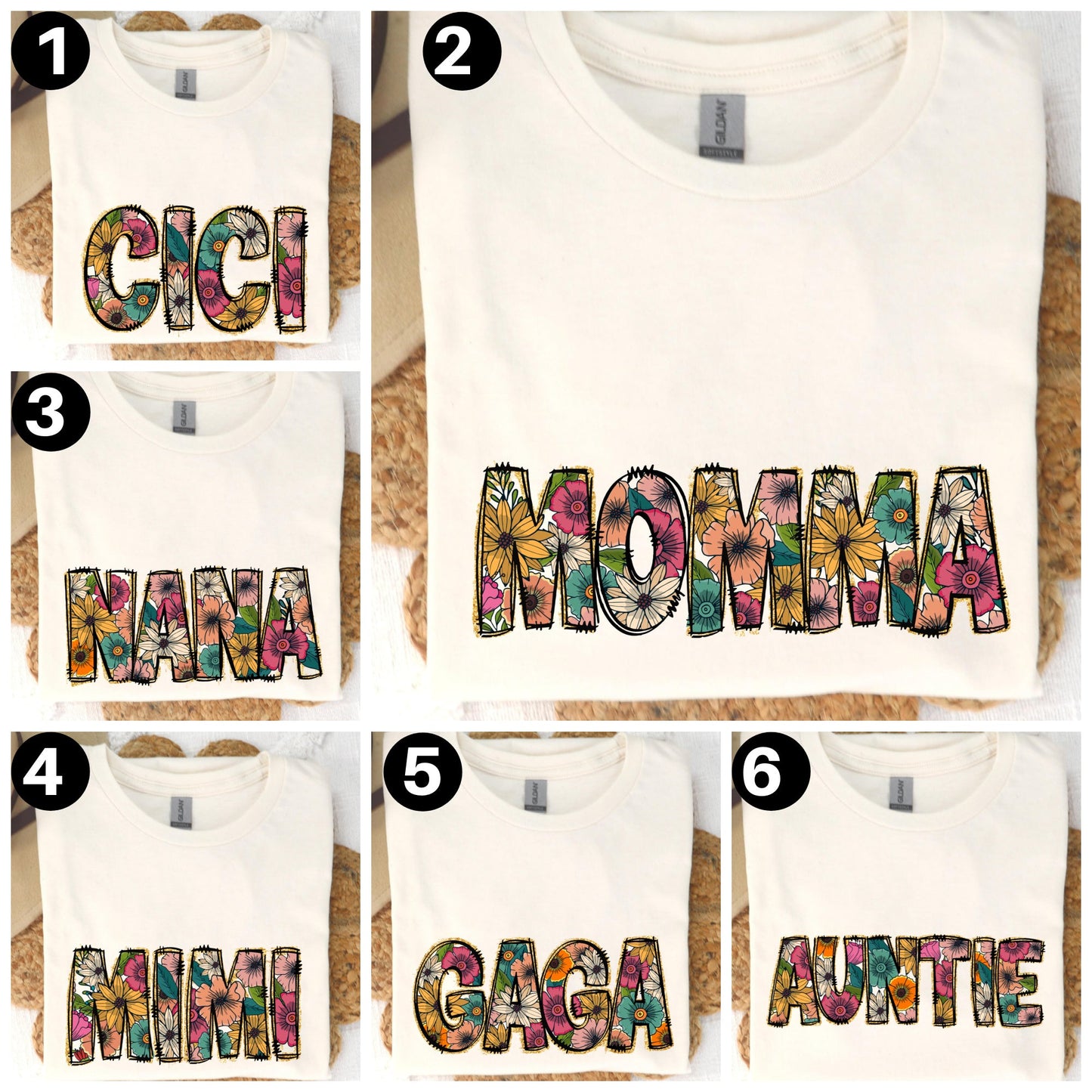 Summer Floral T-Shirt or Sweatshirt for Mama Nana Auntie More - Perfect for Warm Weather