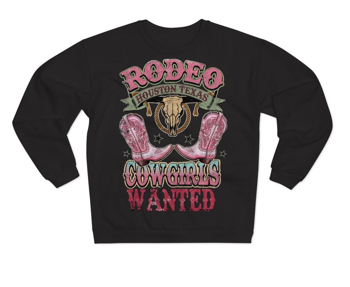 DTF Transfer Rodeo Cowgirls Wanted - Houston Texas Western