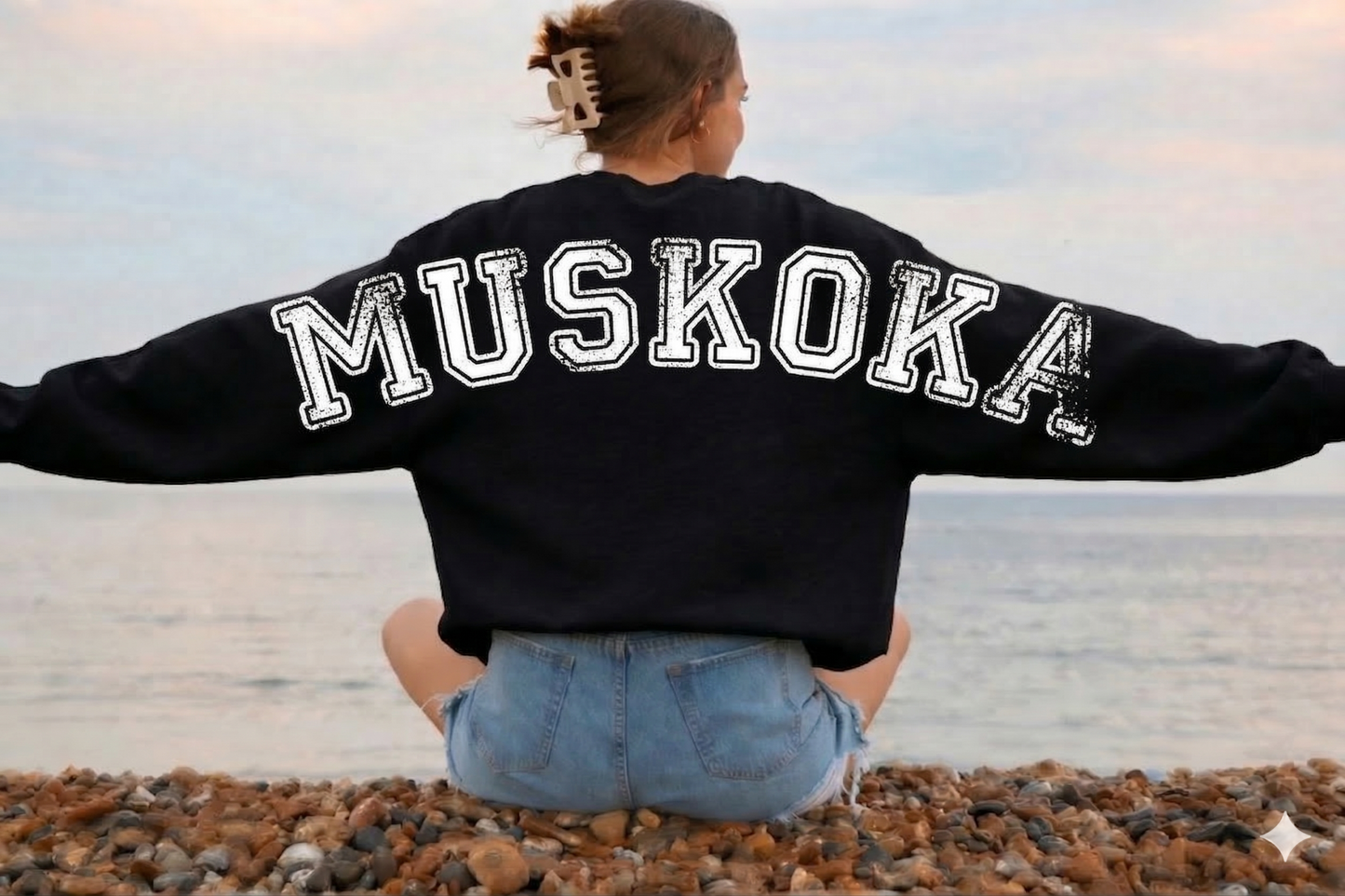 DTF Transfer Muskoka Distressed Varsity Lettering – Oversized Lake Life