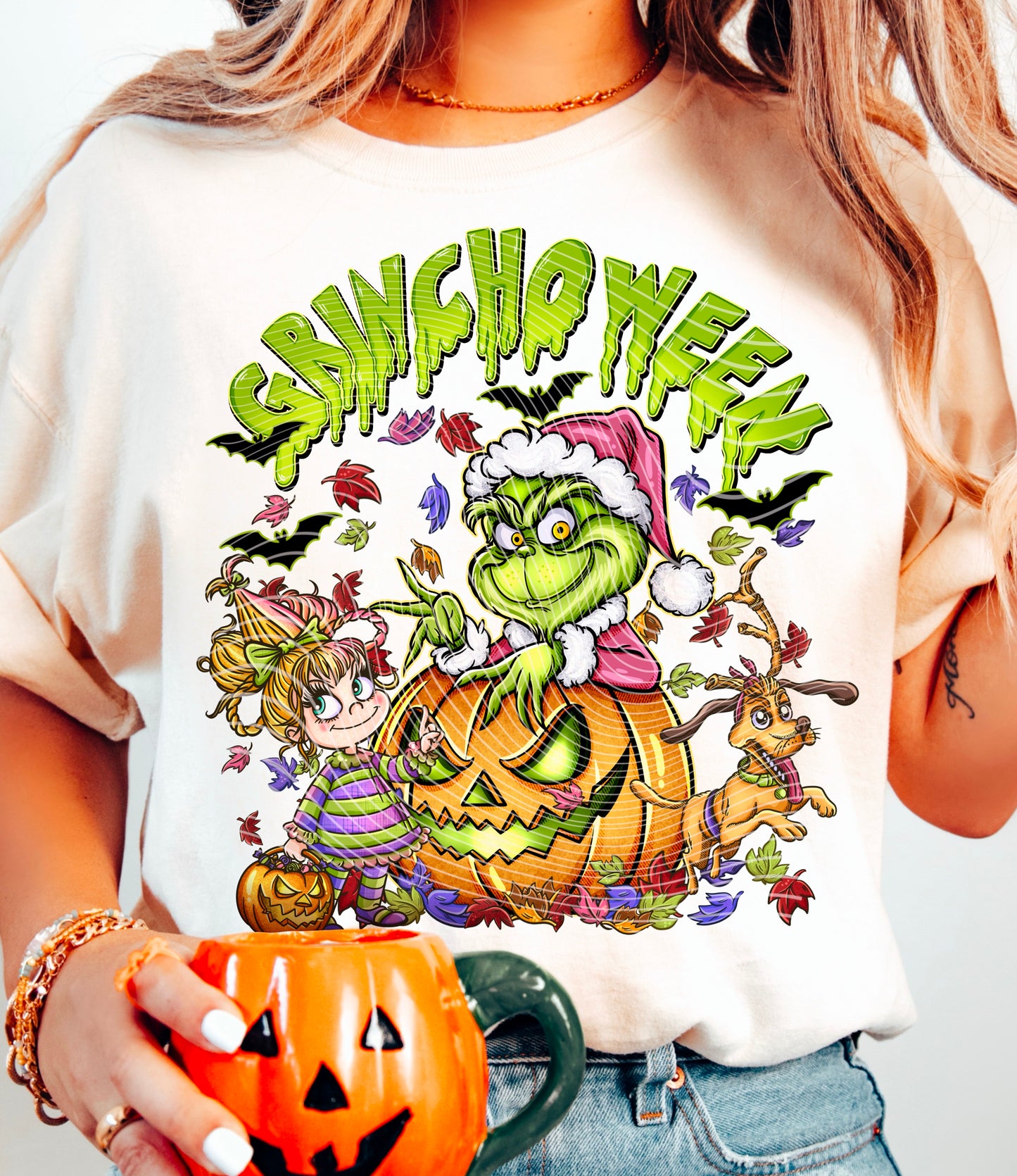 DTF Transfer Fall Halloween Grinchy Parody Halloween #3