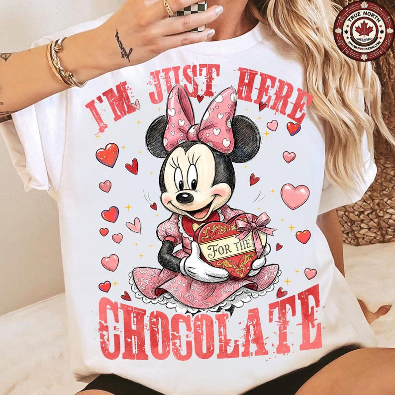 DTF Transfer Valentines – Funny Valentine Mouse Girl Chocolate
