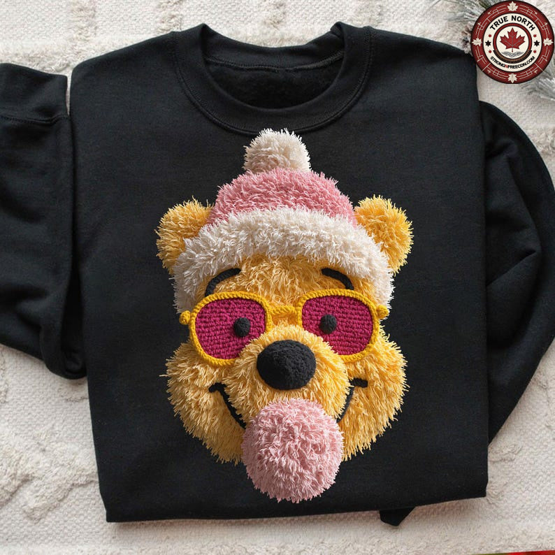 DTF Transfer Retro Bear with Sunglasses Christmas Design
