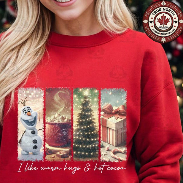 DTF Transfer Festive Snow Buddy Christmas Tree & Cocoa Print