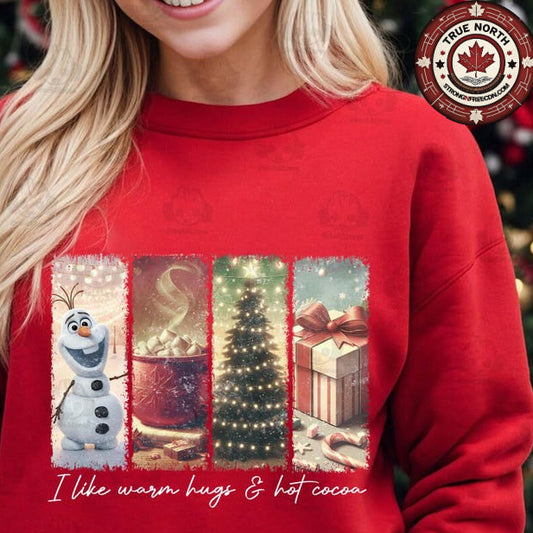 DTF Transfer Festive Snow Buddy Christmas Tree & Cocoa Print