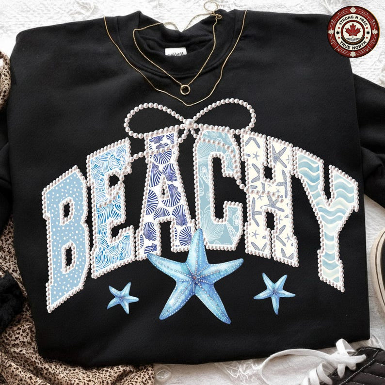 DTF Transfer Coastal Summer Starfish Bow Graphic