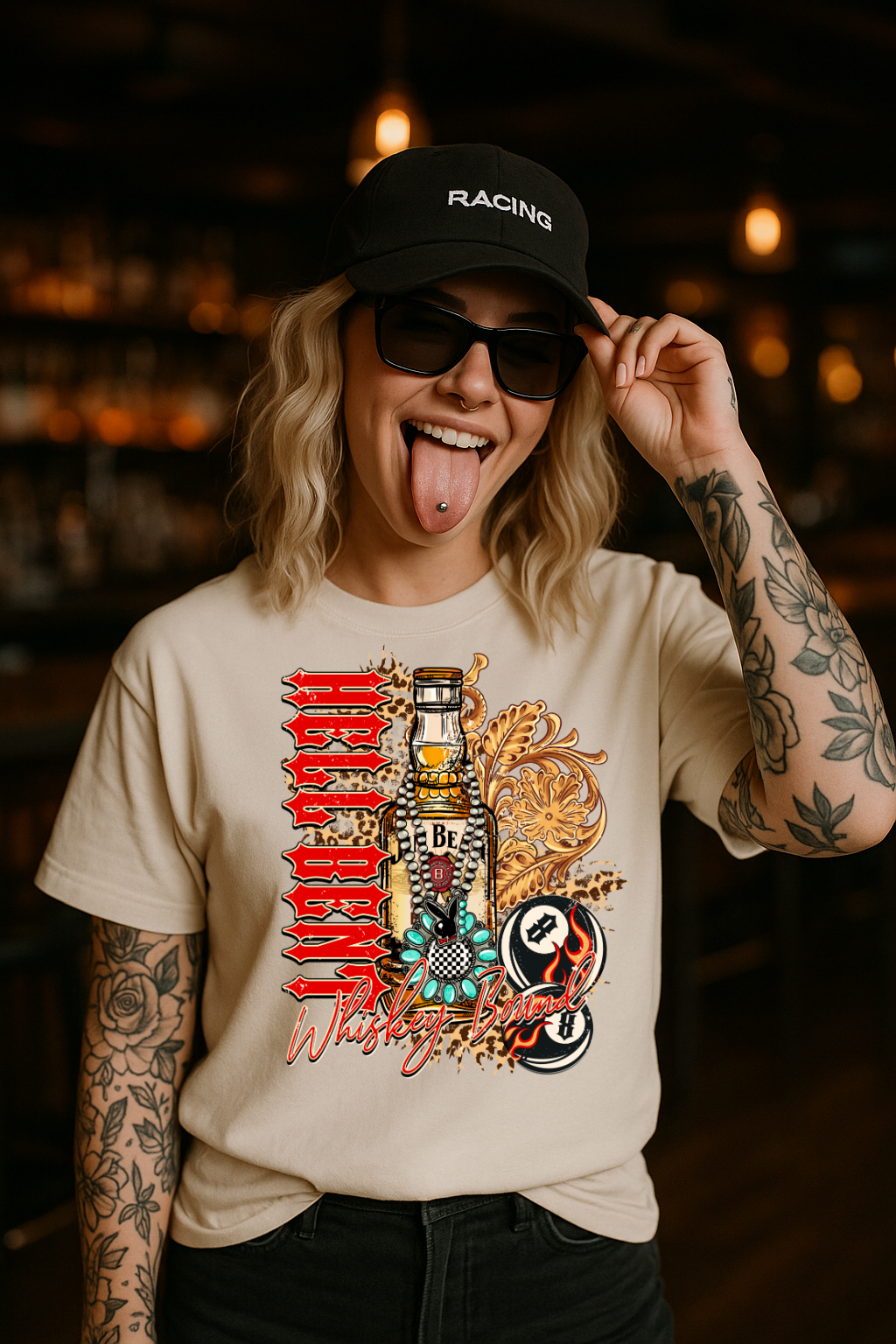 DTF Transfer Hell Bent Whiskey Bound – Western Bold Bottle Design