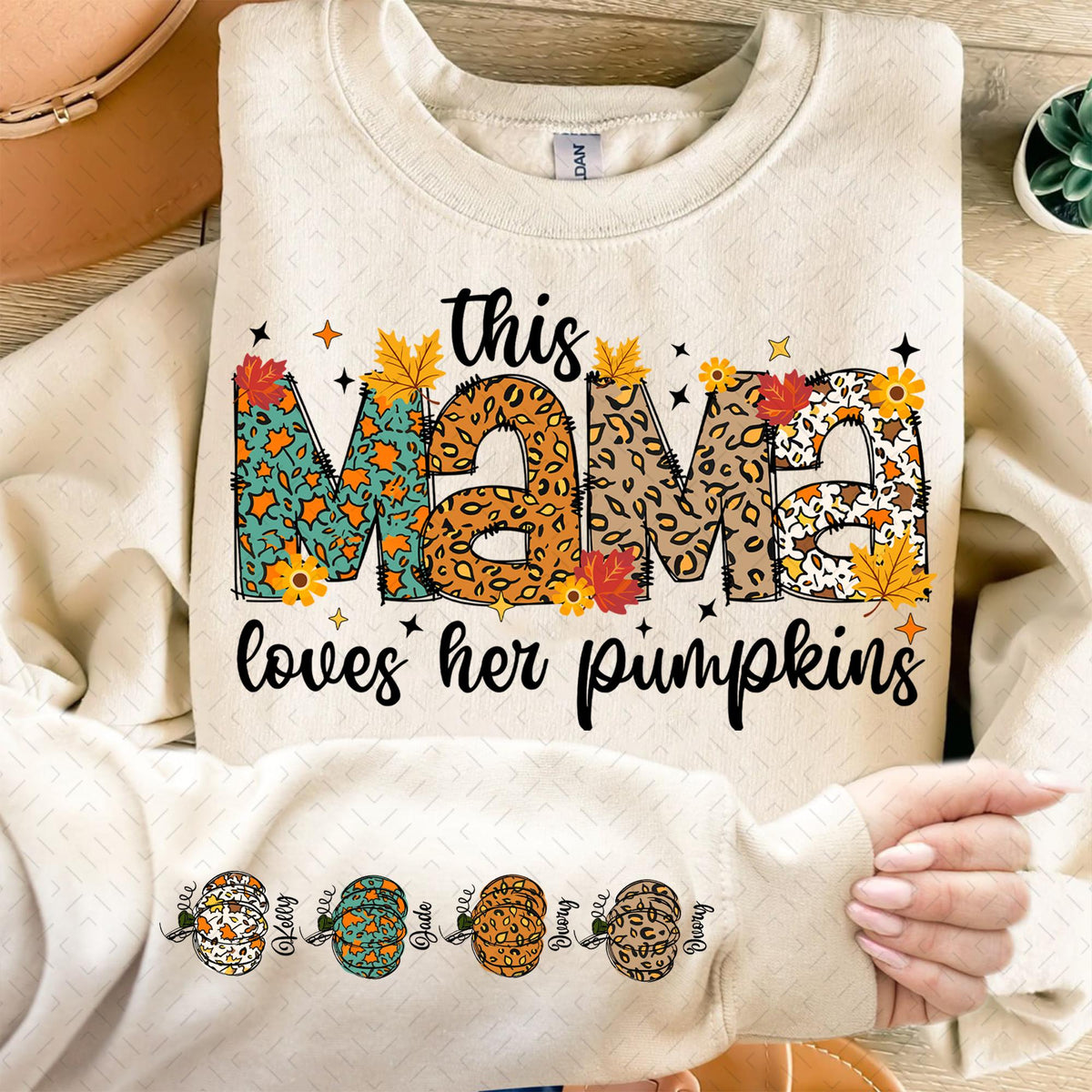 Personalized this mama loves her pumpkins design – Mother's Day DTF Transfer