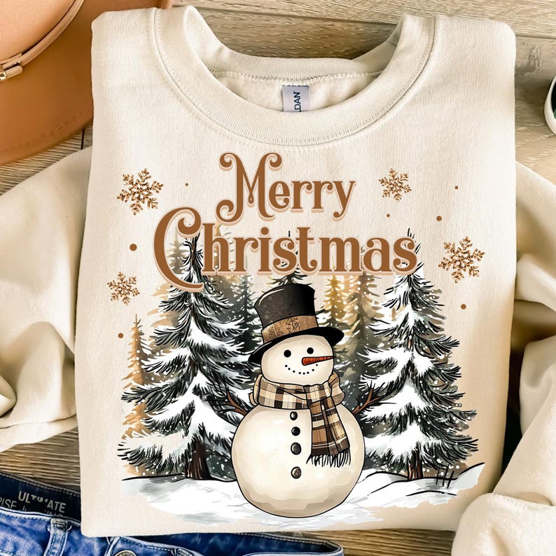 Christmas – Snowman – Merry Christmas Digital Design DTF transfer