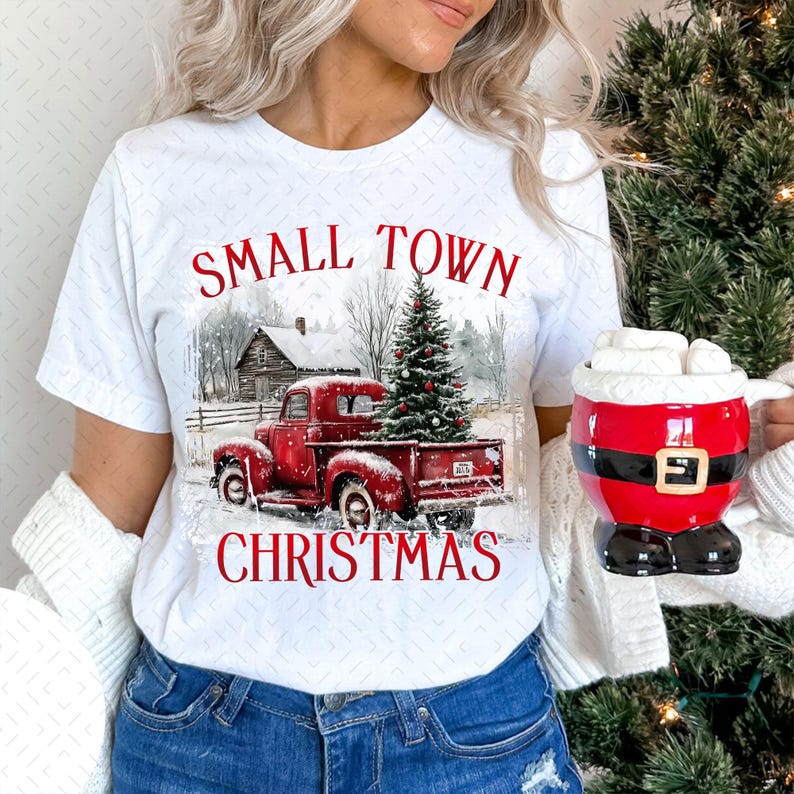 Vintage small town christmas – Christmas – Retro Christmas design DTF transfer