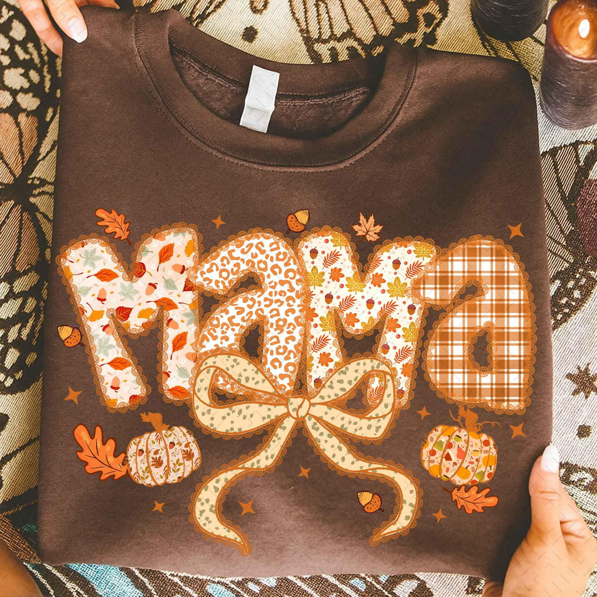 Preppy Floral Fall Mama – Fall Pumpkin – Design 2 DTF Transfer