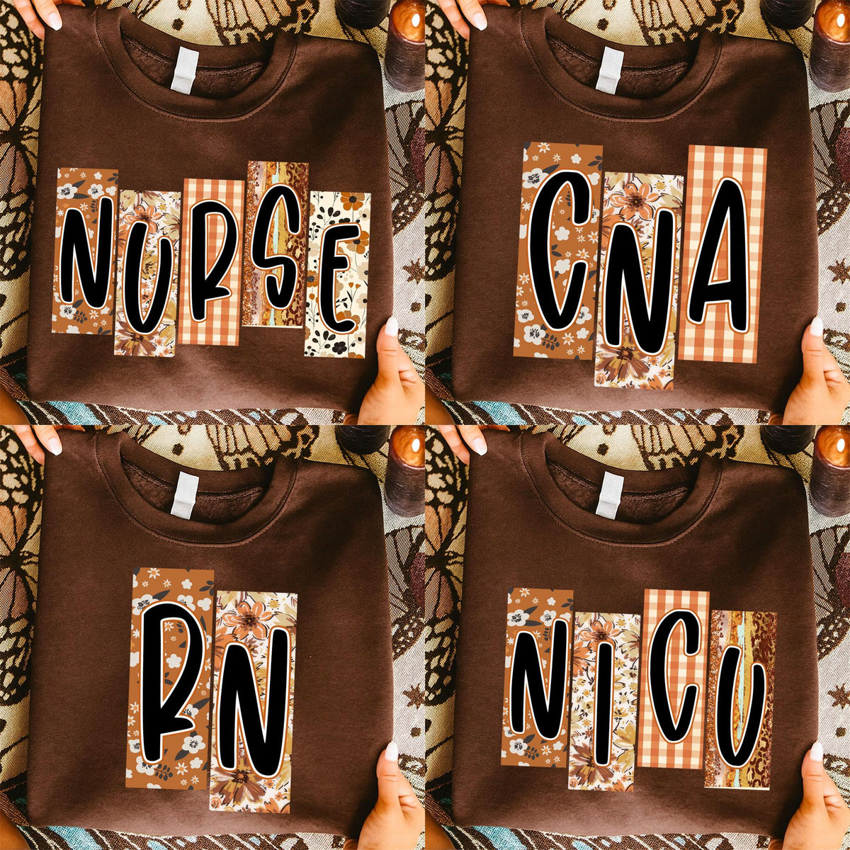 Preppy Floral Fall Nurse – Fall Nurse Lace DTF Transfer