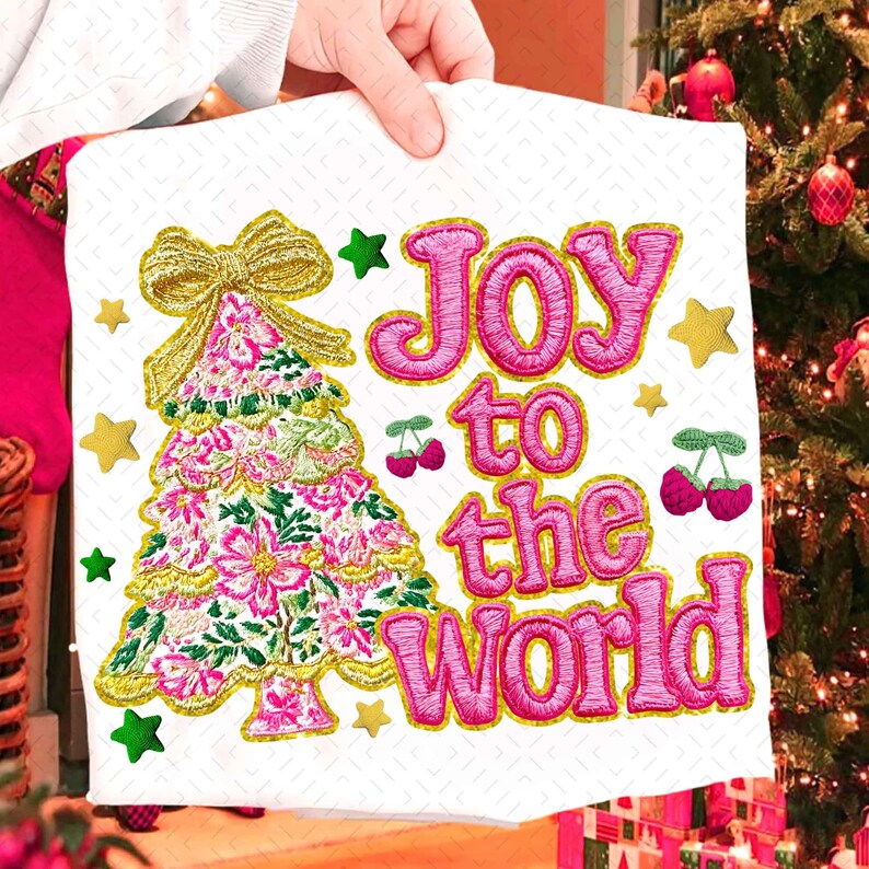 Christian Joy To The World – Yarn Crochet Jesus Christmas – Coquette Holiday DTF transfer