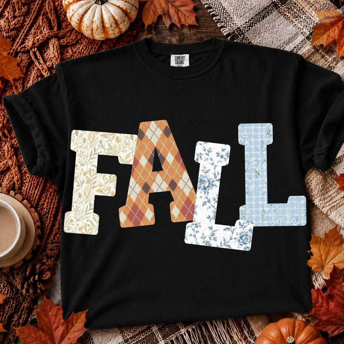 Flannel Fall Letters Word Quote Fall Autumn Graphic – Cozy Fall Sweatshirt DTF Transfer