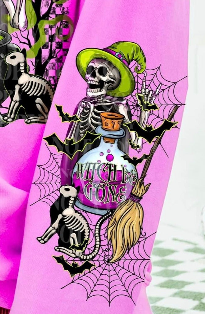 DTF Transfer Fall Halloween Witch Be Gone