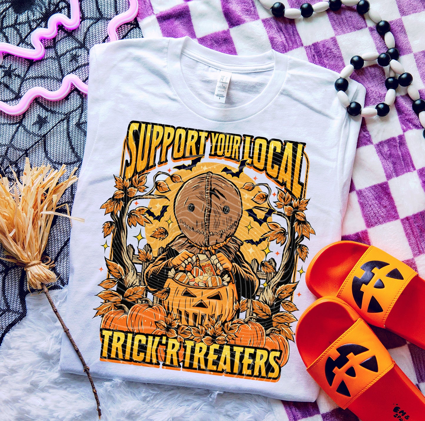 DTF Transfer Fall Halloween Support Your Local Tick Or Treaters