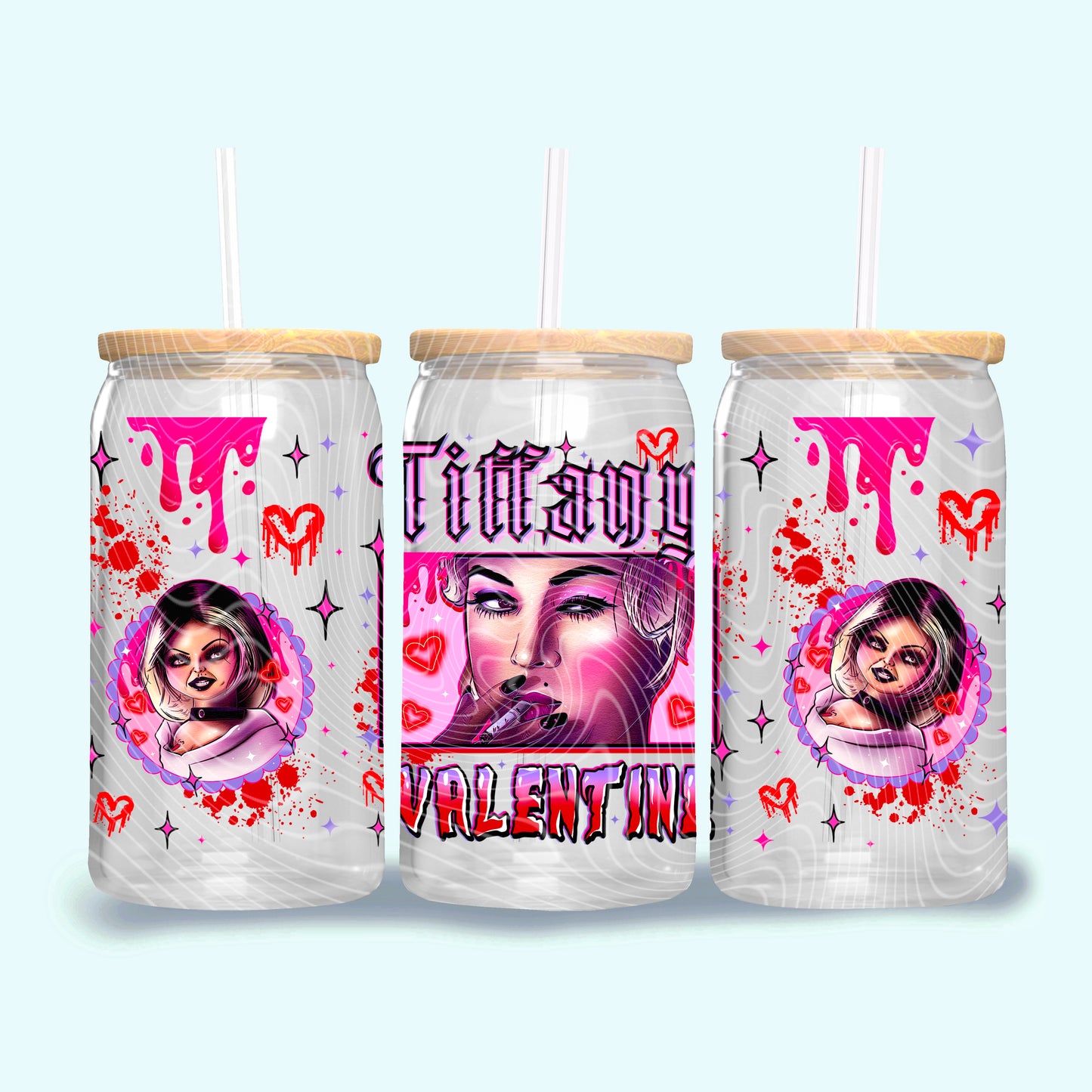 DTF Transfer UV Cup Wrap – Tiffany Valentine Gothic Horror Love Design