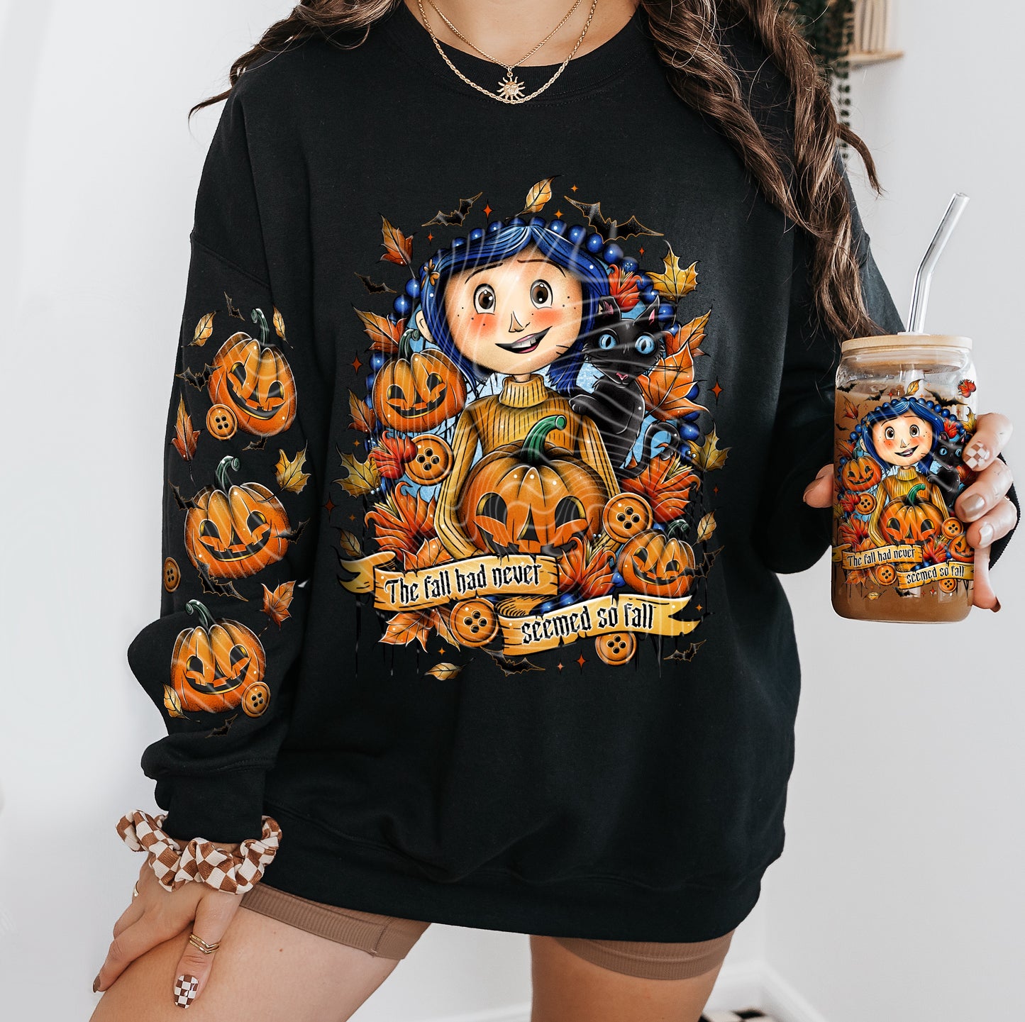 DTF Transfer – “The Fall Had Never Seemed So Fall” | Cozy Autumn Pumpkin Girl Design
