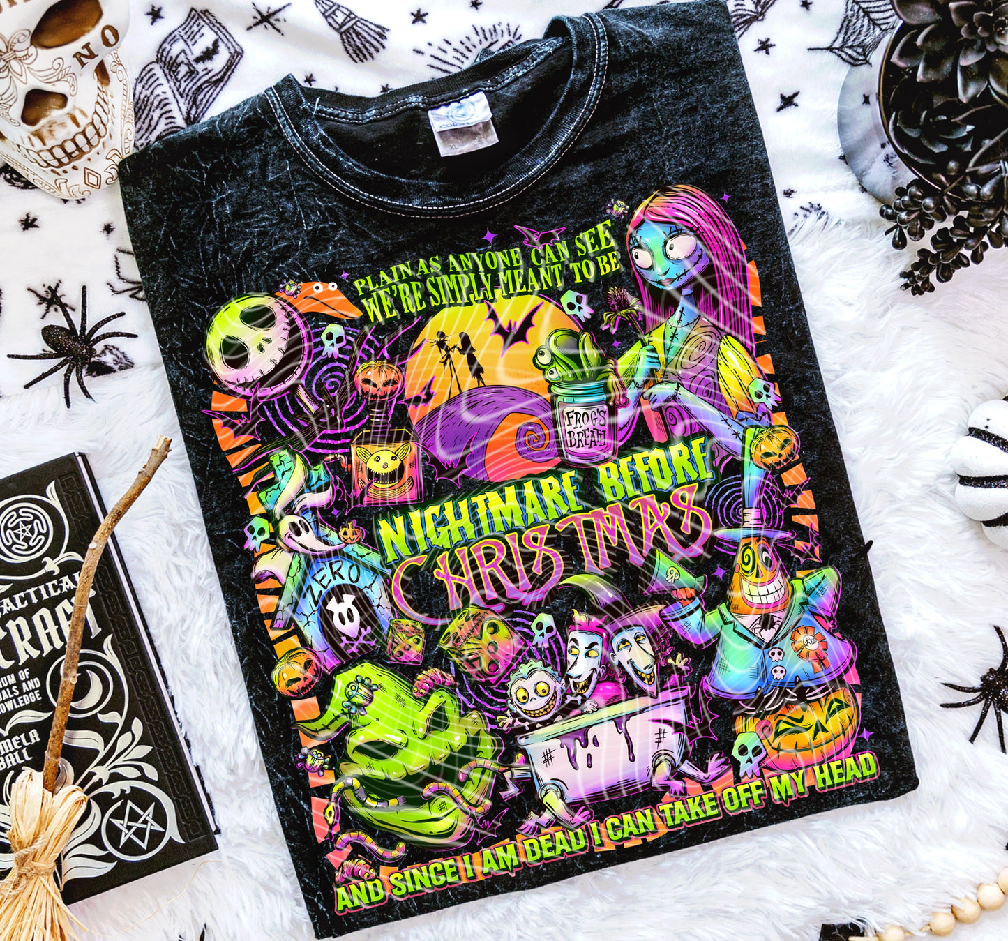 DTF Transfer Nightmare B4 Christmas Neon Horror Mashup