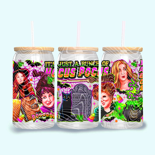 DTF Transfer UV Cup Wrap – Hocus Pocus Neon Witches Design