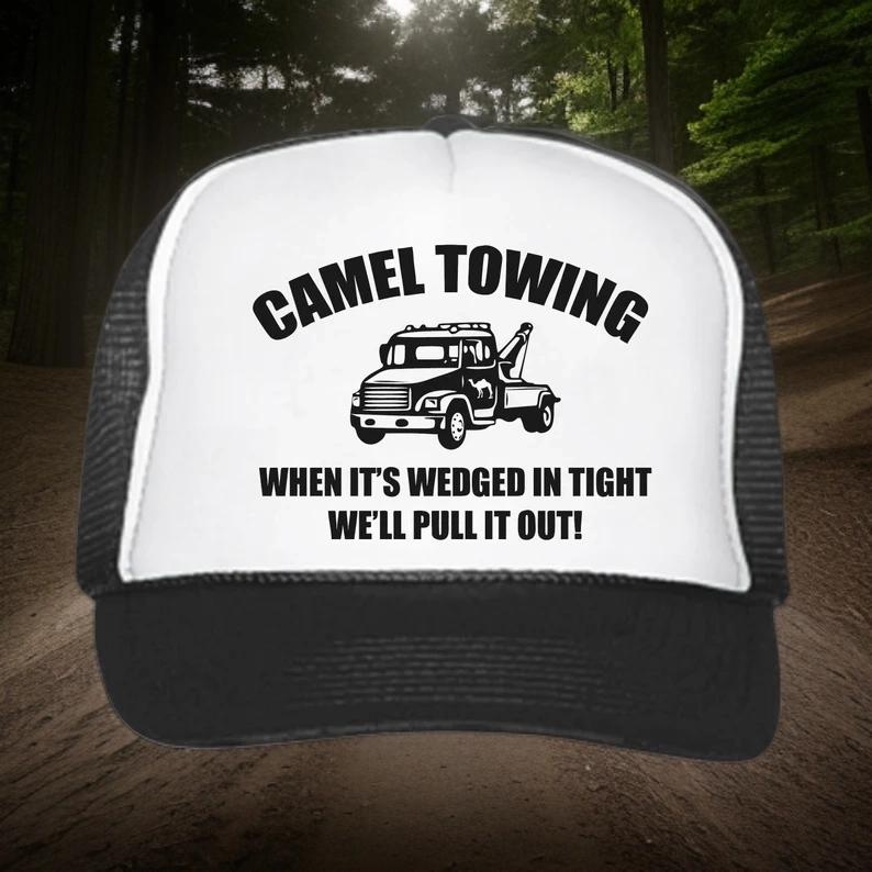 Camel Towing Print Unisex Mesh Trucker Hat - Durable Stylish