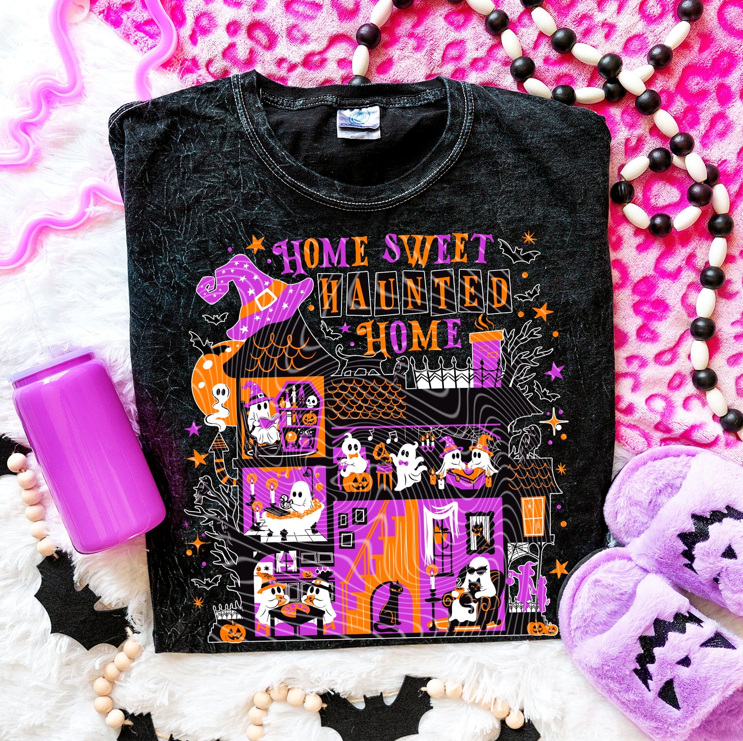 DTF Transfer – Home Sweet Haunted Home Ghost Party House
