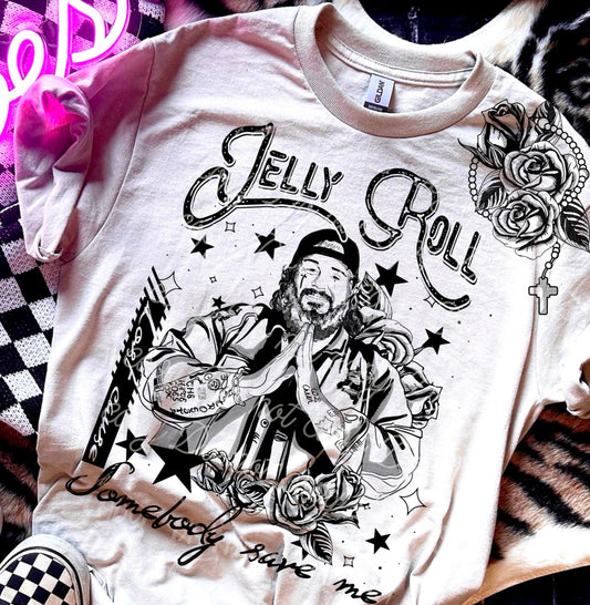 Jelly R Somebody Save Me T-Shirt or Sweatshirt with Sleeve Print - Perfect Gift for Fans