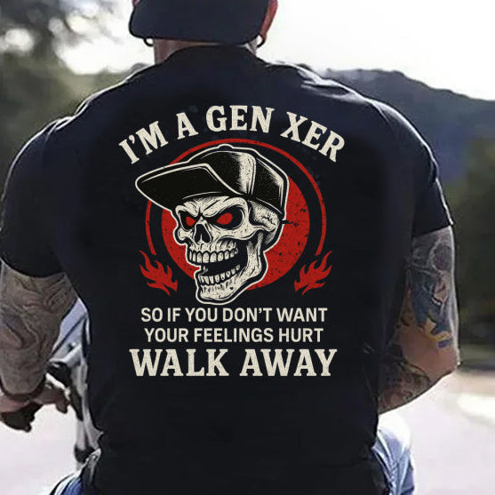 DTF Transfer Gen X Skull – "Walk Away" Savage Retro Biker Design
