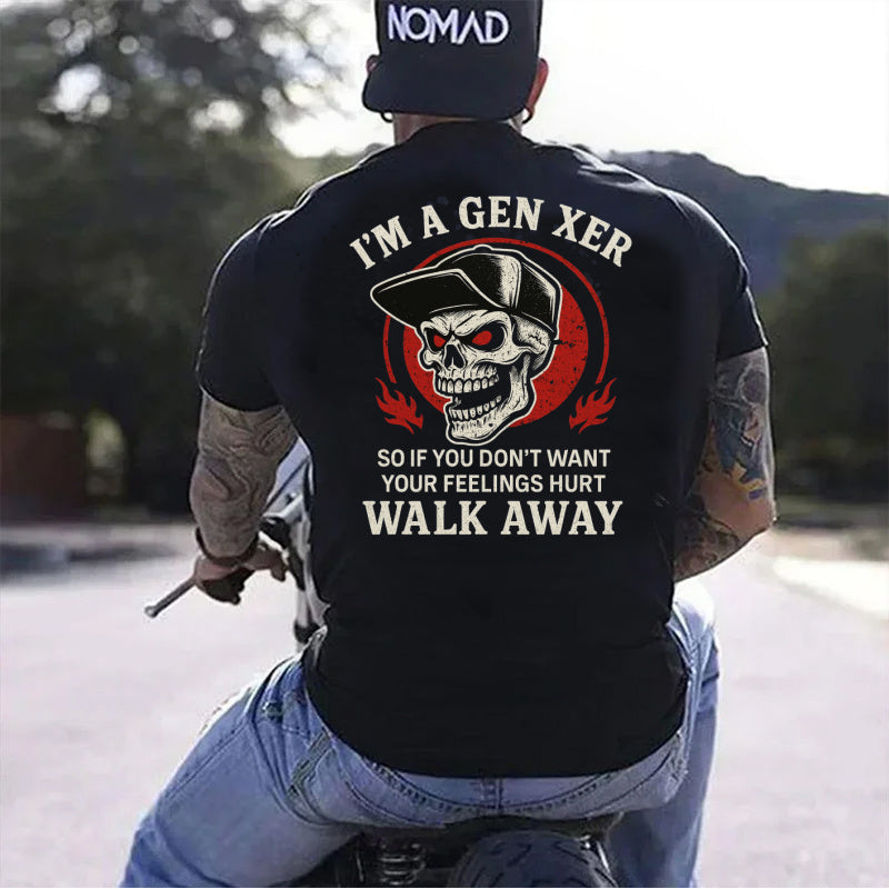 DTF Transfer Gen X Skull – "Walk Away" Savage Retro Biker Design