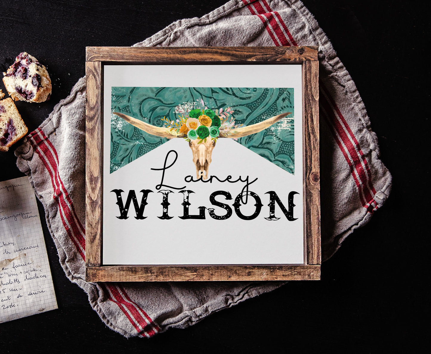 Rustic Framed Wooden 7" & 13" Lainey Wilson BOHO