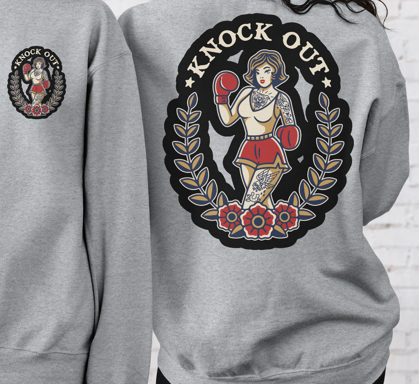 Sweatshirt Hoodie Or T-Shirt Gear Heads Tattoo Style Knock Out Punch