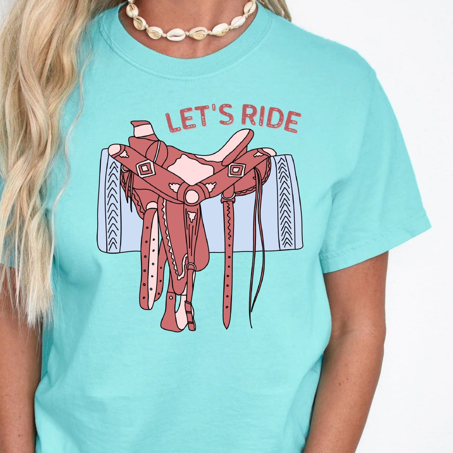 DTF Transfer – Let’s Ride Saddle Western Cowgirl Graphic