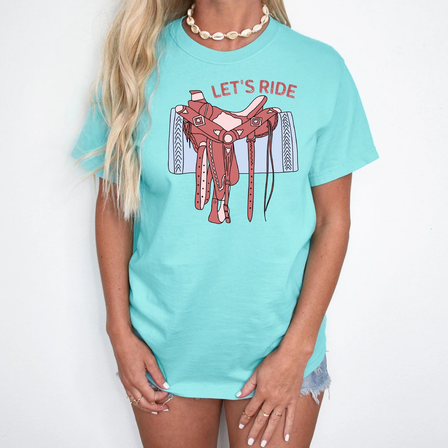 DTF Transfer – Let’s Ride Saddle Western Cowgirl Graphic