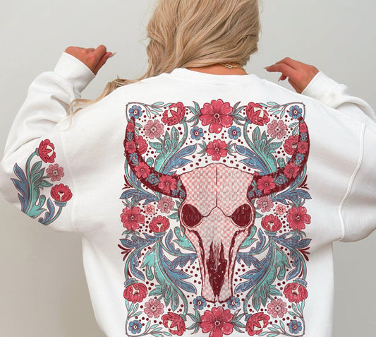 Boho Skull T-ShirtSweatshirt Design - With or Without Sweet Land Of Liberty
