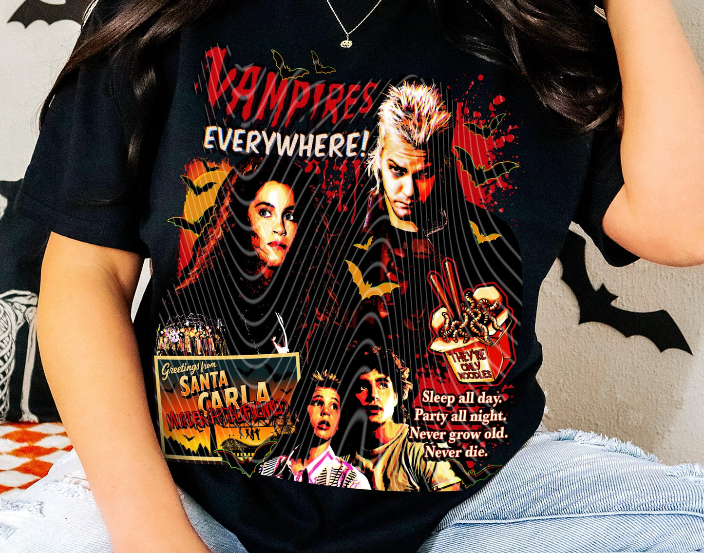 DTF Transfer Lost Boyss Vampire 80s Horror Sleeve Sweatshirt