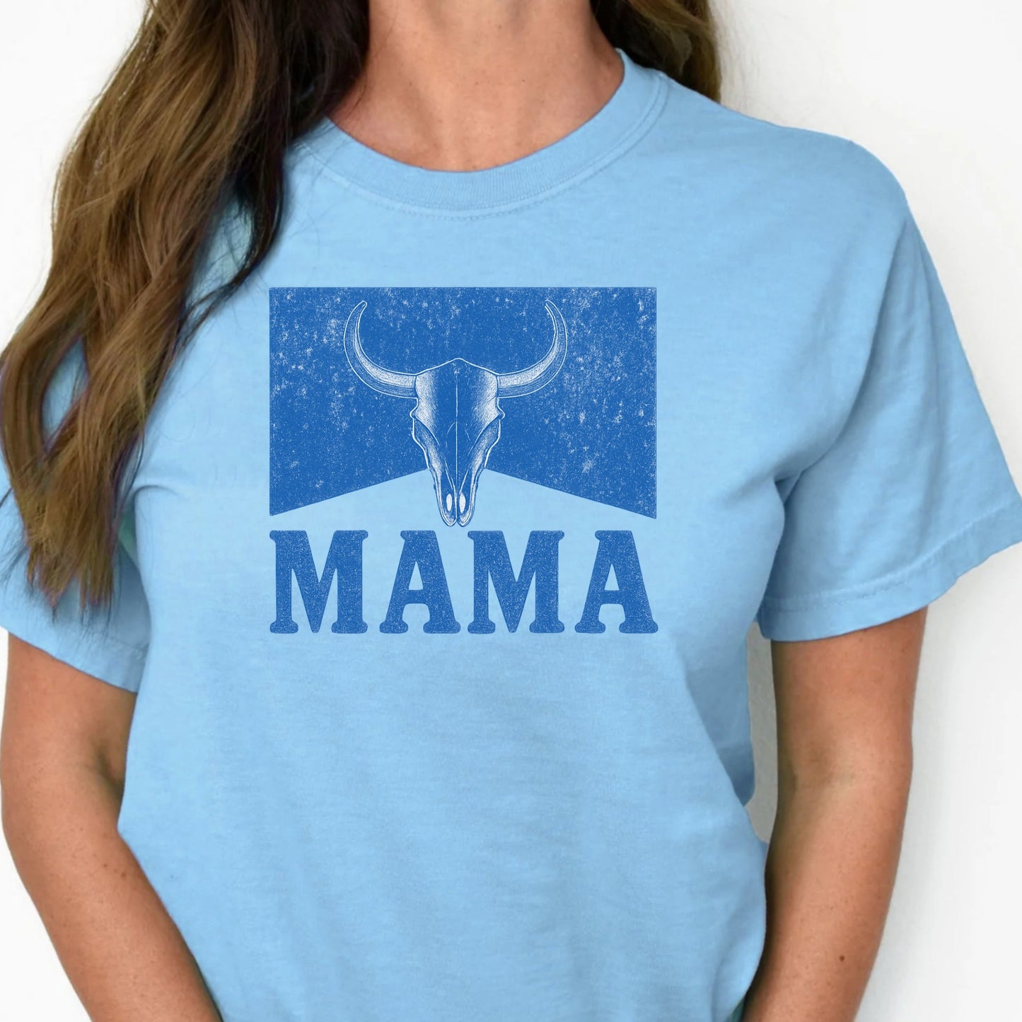 DTF Transfer Western Mama โ Bull Skull Country Design